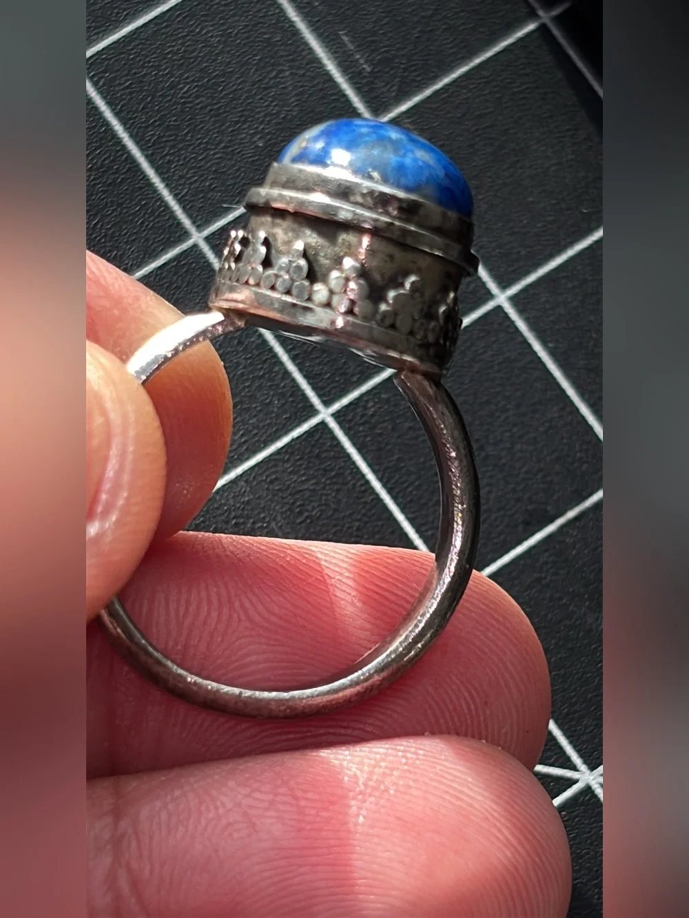 Vintage Sterling Silver Blue Lapis Lazuli Ring